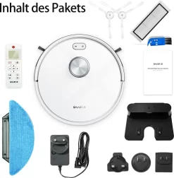 2022 SmartAI S9 Saugroboter Staubsauger Robot Wischroboter Automatisch APP Fernbedienung 4000PA Roboterstaubsauger Vacuum Reinigung Weiß -Philips Haushaltsgeräte Verkaufsgeschäft 0261283b164ec2490bdf579207a68874