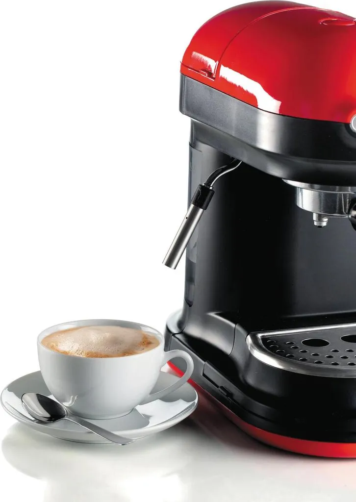 Ariete Siebträger-Espressomaschine Moderna Mit Kaffeemühle Und Aufschäumdüse, Rot/schwarz 17 Ariete Siebträger-Espressomaschine Moderna Mit Kaffeemühle Und Aufschäumdüse, Rot/schwarz – Bild 17