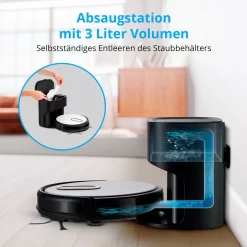 MEDION Saugroboter Mit Absaugstation S40 (2000Pa, Intelligente Navigation, Alexa Roboterstaubsauger Für Hartböden Fliesen Laminat, Teppicherkennung, Tierhaar Optimiert, HEPA14 Filter, Fernbedienung) -Philips Haushaltsgeräte Verkaufsgeschäft 0677faf4920fc66a981cac5c99c18105