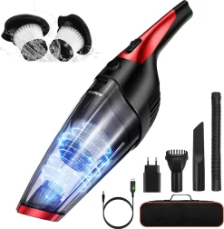 Andeman Staubsauger Kabellos Handstaubsauger Akku Autosauger Nass/Trocken Funktion Für Haus Und Auto 120W, 2200mAh 7200PA