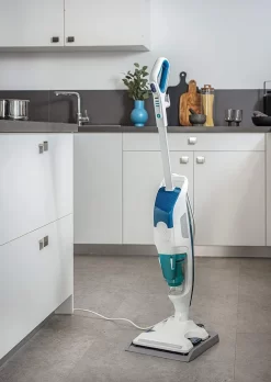 Rowenta Bodendampfreiniger Clean & Steam Revolution RY7757 | 2 In 1 Reingung | Verdampfer Für ätherische Öle | Alle Bodenarten | Anti-Kalk-Kartusche | Weiß/Blau -Philips Haushaltsgeräte Verkaufsgeschäft 09ea140ee98abd075d72410c481c4283