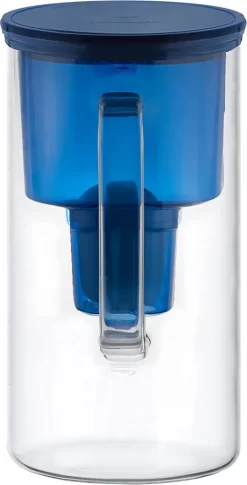 Wessper Wasserfilterkanne Aus Glas 2.5 L Kompatibel Mit Brita-Wasserfilterkartuschen, Inklusive 1 Wasserfilter-Kartusche, Reduziert Kalk Und Chlor, Marineblau -Philips Haushaltsgeräte Verkaufsgeschäft 0bb55baa28767c737be870f59c46d44f