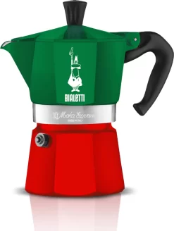 Bialetti - Moka Express Collection Italia (Tricolour), 3-Tassen-Kaffeemaschine, Aluminium -Philips Haushaltsgeräte Verkaufsgeschäft 0dd14bf19703dee2327ceec118df5997