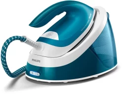 Philips PerfectCare Bügelstation, Keramikbügelsohle, 120 G/min Konstanter Dampf, 6.0 Bar, 2400 W, Blau (GC6815/20)