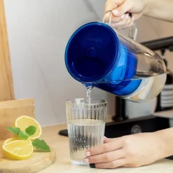 Wessper Wasserfilterkanne Aus Glas 2.5 L Kompatibel Mit Brita-Wasserfilterkartuschen, Inklusive 1 Wasserfilter-Kartusche, Reduziert Kalk Und Chlor, Marineblau -Philips Haushaltsgeräte Verkaufsgeschäft 1430f9241ff8922be90d4a1943209ea2