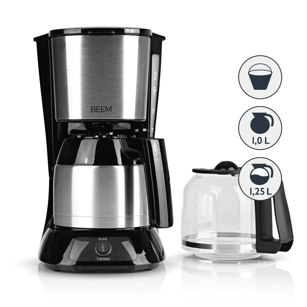 Kaffeemaschine Filter Kaffeemaschine 10 Tassen Thermoskanne Edelstahl Glaskanne 1 Kaffeemaschine Filter Kaffeemaschine 10 Tassen Thermoskanne Edelstahl Glaskanne