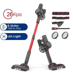 26KpA Staubsauger Akku Handstaubsauger Beutellos HEPA Filter 4in1 Kabellos 160W Kabellos,mit LED