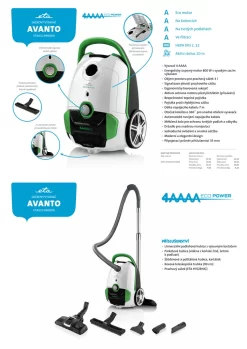 ETA AVANTO ETA051990000 Bodenstaubsauger Mit Beutel, ECO Motor, Hochwertiger HEPA Filter, Aktionsradius Bis Zu 10 M. -Philips Haushaltsgeräte Verkaufsgeschäft 1c79dc68ea5111163616eb02aebb202d