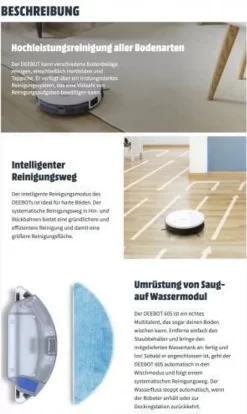 Ecovacs Deebot 605 Robotersauger Weiß -Philips Haushaltsgeräte Verkaufsgeschäft 1dfcc3066038ca364037155fc29f9e93