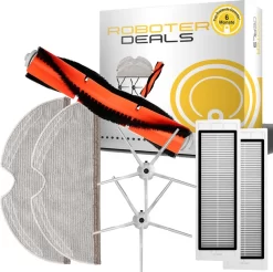 Zubehör Set Für Roborock S6, S6 MAX, S6 Pure (1x Hauptbürste, 2x Seitenbürste 5-armig, 2x Filter, 2x Pad)