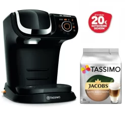 Bosch TASSIMO TAS6502 My Way 2 Kaffeemaschine Schwarz + 20€ Gutschein + 1 Packung Latte Macchiato