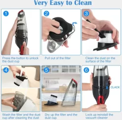 Andeman Staubsauger Kabellos Handstaubsauger Akku Autosauger Nass/Trocken Funktion Für Haus Und Auto 120W, 2200mAh 7200PA -Philips Haushaltsgeräte Verkaufsgeschäft 2b5351ed421013f3905a6e200d719632