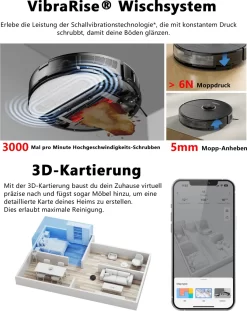 Roborock S8 Staubsauger Roboter 6000Pa Mit DuoRoller-Bürste VibraRise Wischen 3D-Mapping 3D-Strukturiertes Licht LiDAR Kindersicherung APP Control Saugroboter (Schwarz) (Upgrade S7) -Philips Haushaltsgeräte Verkaufsgeschäft 2c2fa3d2f7aae9a8ea2d65c42efba394