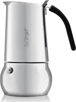 Bialetti Kitty 0,23 L Schwarz, Edelstahl - Italienische Kaffeemaschinen (0,23 L, Schwarz, Edelstahl, 4 Tassen, Edelstahl, Kitty, 1 Stück(e))