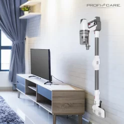 ProfiCare 2in1 Hand-und Bodenstaubsauger PC-BS 3037 A, Leistungsstarker 29.6V Lithium Ionen Akku, Turbo-Modus, Inkl. Wandhalterung Mit Ladefunktion, Weiß-Silber -Philips Haushaltsgeräte Verkaufsgeschäft 3520b737cae95a4822f93e86fa89581c