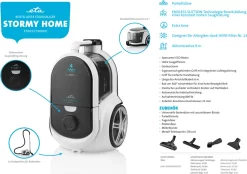 ETA STORMY HOME Beutelloser Staubsauger ETA051790000, 800W, HEPA Filtr, ECO Motor, Endless Suction, 360° Schwenkbares Rad -Philips Haushaltsgeräte Verkaufsgeschäft 360e76a76647d48579a5d897583bc82c