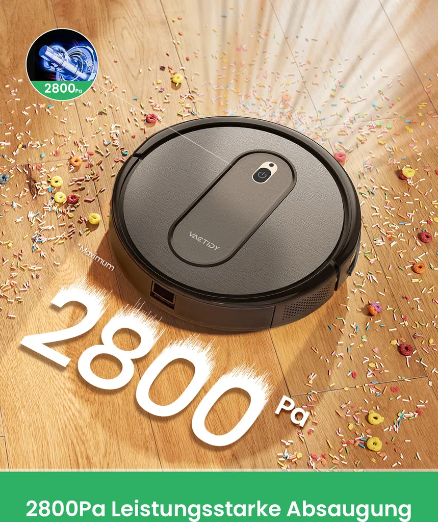 Vactidy Nimbel T6 Saugroboter,Staubsauger Roboter Mit Alexa&Google Assistant&App Steuerung,Roboterstaubsauger Für Teppichen Und Hartböden 2 Vactidy Nimbel T6 Saugroboter,Staubsauger Roboter Mit Alexa&Google Assistant&App Steuerung,Roboterstaubsauger Für Teppichen Und Hartböden – Bild 2