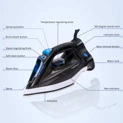 Aigostar SEAN 31QNM/ 199418 Kabelloses DampfbÃ1/4geleisen, Keramiksohle, 2600 Watt, Vertikaldampf, Anti-Kalk -Philips Haushaltsgeräte Verkaufsgeschäft 37e5a85ca220dad321cdda406f4d8229