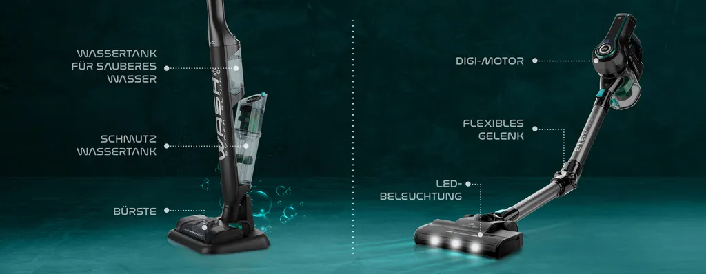 ETA SUPERSONIC WASH ETA523190000 Multifunktionaler Handstaubsauger, 135 W, 21,6 V Li-Ion-Akku, Digitalmotor, LED-Beleuchtung, HEPA-Filter, Saugt, Reinigt Tief, Trocknet, Wischt 6 ETA SUPERSONIC WASH ETA523190000 Multifunktionaler Handstaubsauger, 135 W, 21,6 V Li-Ion-Akku, Digitalmotor, LED-Beleuchtung, HEPA-Filter, Saugt, Reinigt Tief, Trocknet, Wischt – Bild 6