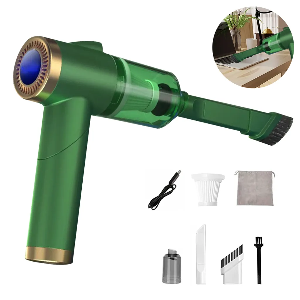 Auto Staubsauger, Rikimxin Handstaubsauger 9000Pa Starke Power Sauger Tragbarer Mini Autostaubsauger Kabellos Wiederaufladbar Staubsauger Mit LED-Licht 90° Rotation Vakuum ,Green 2 Auto Staubsauger, Rikimxin Handstaubsauger 9000Pa Starke Power Sauger Tragbarer Mini Autostaubsauger Kabellos Wiederaufladbar Staubsauger Mit LED-Licht 90° Rotation Vakuum ,Green – Bild 2