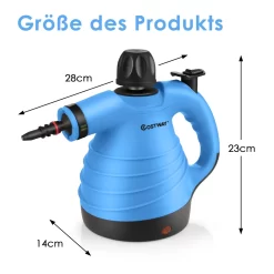 COSTWAY Dampfreiniger Inkl. 9 Zubehör, Handdampfreiniger, Dampfreinigen Handgerät 3 Bar / 250ml / 1050W / 4min Aufheizzeit/für Teppiche, Vorhänge, Autositze, Küche (Blau) -Philips Haushaltsgeräte Verkaufsgeschäft 4b62268b6add5a81bc5dc6cb8fecea9c