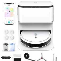 Yeedi Mop Station 2-in-1 Wischroboter, Mopp- Und Saugroboter, Automatisch Waschen Von Mopps, Druckbeaufschlagte Mopps, 2500 Pa, Visuelle Navigation, Teppicherkennung