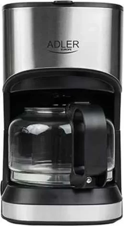 Adler AD-4407 Tropfkaffeemaschine 8 Tassen, Edelstahl, BPA-frei, 550 W, 550 W, 0,7 Liter, Schwarz Und Grau