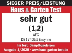 AEG DB1740 Dampfbügeleisen, Keramiksohle, 2400 Watt, Vertikaldampf, Anti-Kalk, Abschaltautomatik -Philips Haushaltsgeräte Verkaufsgeschäft 54b5e9b4fdb97076e6ee6a05e5e76c4d