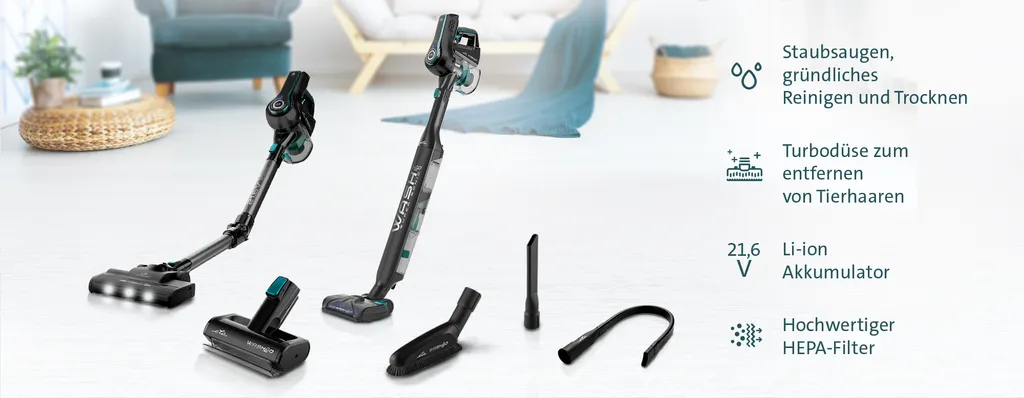 ETA SUPERSONIC WASH ETA523190000 Multifunktionaler Handstaubsauger, 135 W, 21,6 V Li-Ion-Akku, Digitalmotor, LED-Beleuchtung, HEPA-Filter, Saugt, Reinigt Tief, Trocknet, Wischt 4 ETA SUPERSONIC WASH ETA523190000 Multifunktionaler Handstaubsauger, 135 W, 21,6 V Li-Ion-Akku, Digitalmotor, LED-Beleuchtung, HEPA-Filter, Saugt, Reinigt Tief, Trocknet, Wischt – Bild 4