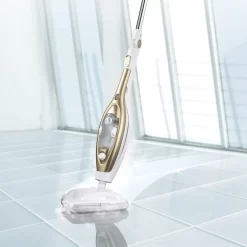 CLEANmaxx Dampfbesen - Mit Knickgelenk - Gold/weiß Dampfreiniger Steam Hygiene Fliesen Küche Bad Reinigung -Philips Haushaltsgeräte Verkaufsgeschäft 60dbd68685a419c4ad785024c69dd2a0
