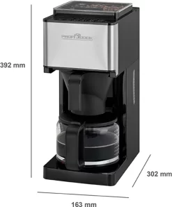 ProfiCook Kaffeeautomat Mit Mahlwerk PC-KA 1138 Edelstahl/schwarz Für 8-10 Tassen -Philips Haushaltsgeräte Verkaufsgeschäft 6342b32a2f513ecbe8440215bf7aca7c