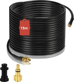 Wolketon 15m Rohrreinigungsschlauch Rohrreiniger Set Für Kärcher Kränzle K2 - K7 Hochdruckreiniger