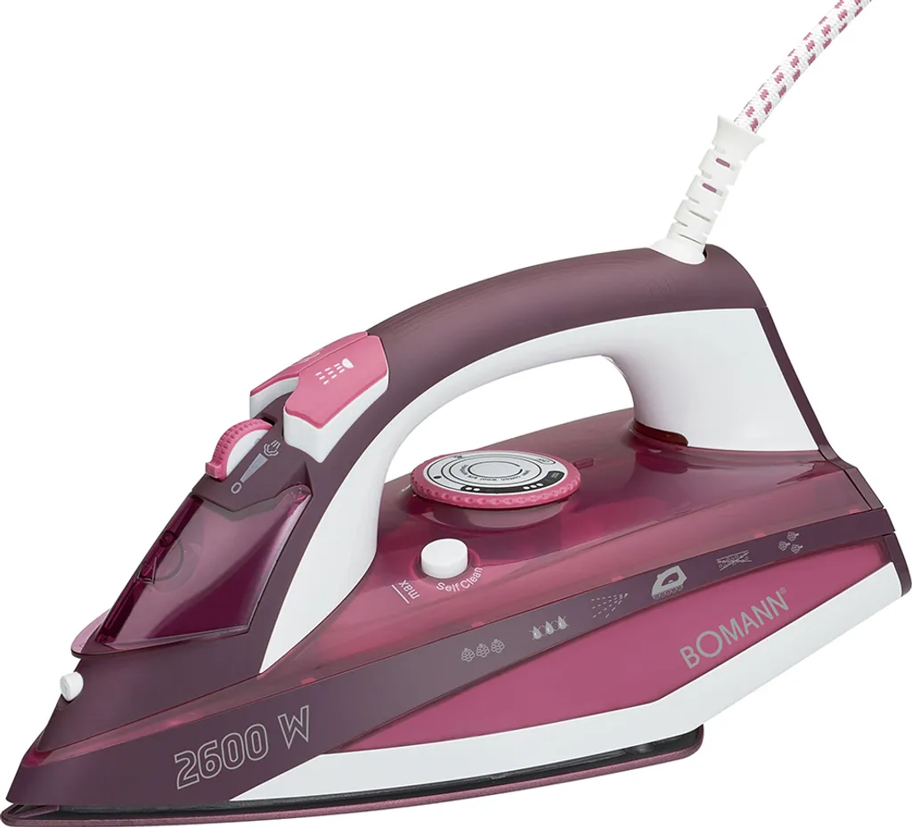 BOMANN Dampfbügelautomat DB 6005 CB Weiß/rot Dampf Bügeleisen 7 Funktionen 1 BOMANN Dampfbügelautomat DB 6005 CB Weiß/rot Dampf Bügeleisen 7 Funktionen