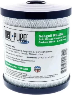 Wasserfilter Modell NP-1SG Kokos Aktivkohlefilter Kompatibel Mit Seagull Mod RS-1SG