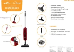 Omega CONTUR BASIC, Stielstaubsauger ETA143690006, 800 Watt, Superleicht - Nur 3 Kg, Mit Beutel, Leichtlaufdüse, Polsterdüse, Fugendüse -Philips Haushaltsgeräte Verkaufsgeschäft 7652ade9ed6a2db7b71147291e7afedf