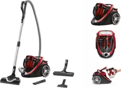 Rowenta RO7649 Silence Force Cyclonic Parkett | Beutelloser Staubsauger | Vacuum-Cleaner | Sehr Leise | 2,5L Staubvolumen | Tierhaar | Auto | Schwarz/Rot -Philips Haushaltsgeräte Verkaufsgeschäft 7a66d6217deab84ddd4e7f5828d581a0