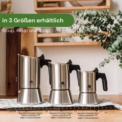 Espressokocher Edelstahl 2 Tassen I Mokkakanne Inkl. Ersatzdichtung I Mokkakocher (100 Ml Füllmenge -Philips Haushaltsgeräte Verkaufsgeschäft 7dce411af16b11568e3c280cf0ed2fe5