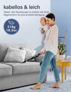 DAYNEE® Handstaubsauger Akku, Kabellos, Beutellos, Akkusauger,Auto Staubsauger,Handsauger, 16000Pa Akku Staubsauger Mit Ladestation, Bis Zu 25 Minuten Laufzeit, Inkl. 3 Waschbarer HEPA-Filter Für Auto, Tierhaare, Zuhause, Küche -Philips Haushaltsgeräte Verkaufsgeschäft 7ddc0b7c24f7b2eab76265d10afd8d5d