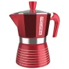 ESPRESSOKOCHER Aluminium Für 3 Tassen Espresso Maker PEDRINI INFINITY RED