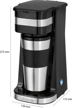 Clatronic KA 3733 Kaffeemaschine Für Coffee To Go, Inkl. 0,4 Liter Kaffeebecher Aus Edelstahl, Ideal Für Auto, Büro Und Unterwegs, Schwarz -Philips Haushaltsgeräte Verkaufsgeschäft 91a4d40255711d8b3d73ed2d55d6637e