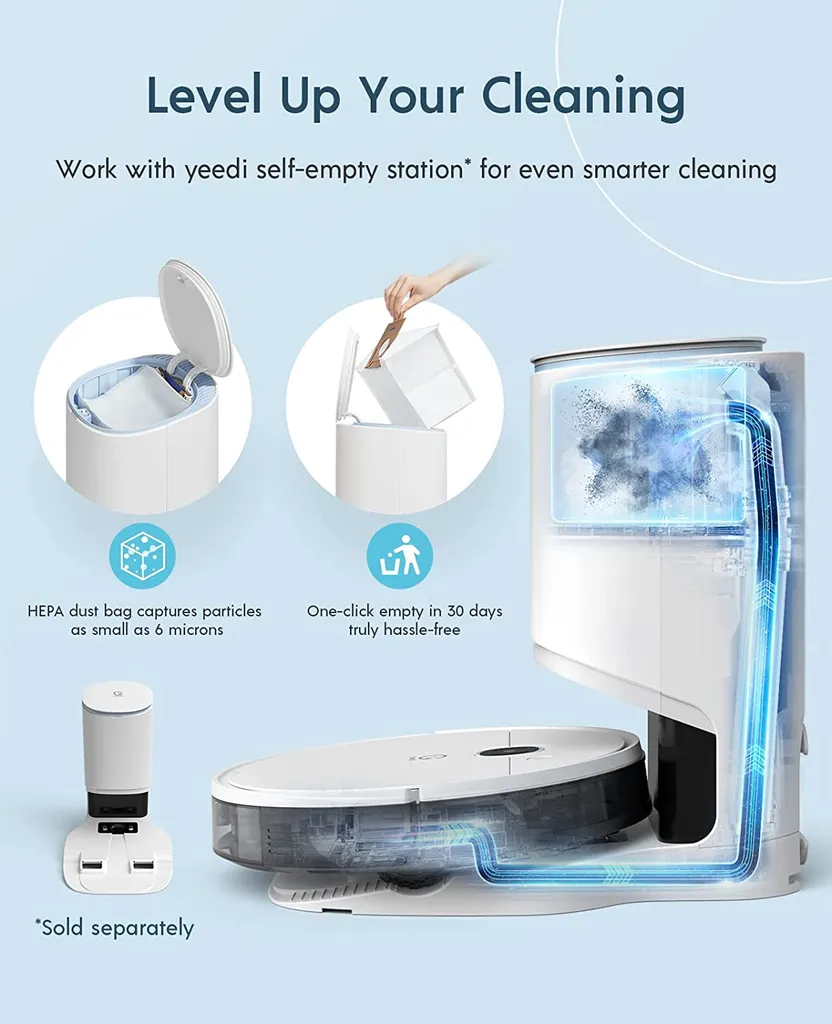 Yeedi Vac Hybrid 2-in-1 Saugroboter Wischfunktion Teppicherkennung Wischroboter 2500Pa 6 Yeedi Vac Hybrid 2-in-1 Saugroboter Wischfunktion Teppicherkennung Wischroboter 2500Pa – Bild 6