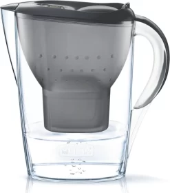 Brita Fill & Enjoy Starterpaket Marella Cool, Gesamtvolumen 2,4 L (gefiltertes Wasser 1,4 L), Incl. 3 Kartuschen MAXTRA+ , Farbe Anthrazit