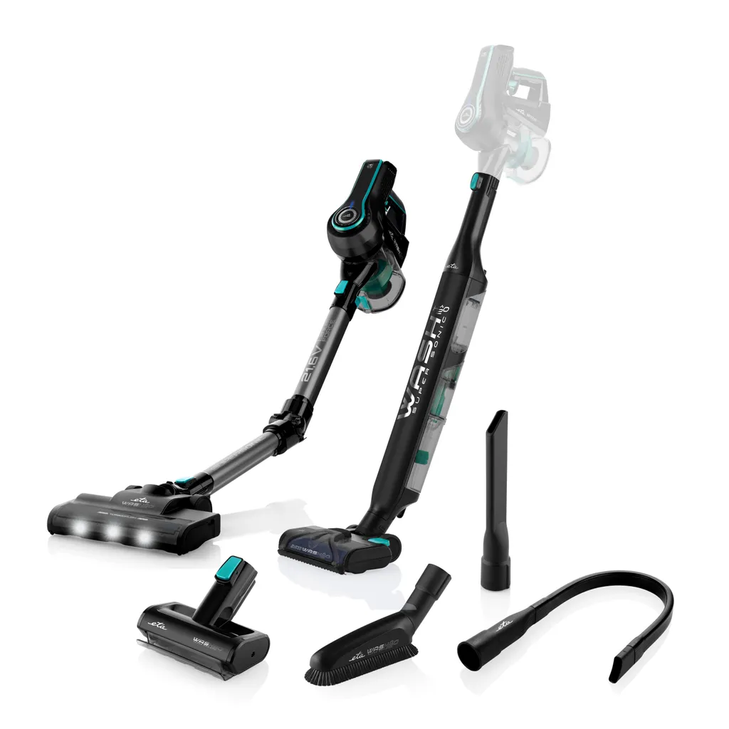 ETA SUPERSONIC WASH ETA523190000 Multifunktionaler Handstaubsauger, 135 W, 21,6 V Li-Ion-Akku, Digitalmotor, LED-Beleuchtung, HEPA-Filter, Saugt, Reinigt Tief, Trocknet, Wischt 1 ETA SUPERSONIC WASH ETA523190000 Multifunktionaler Handstaubsauger, 135 W, 21,6 V Li-Ion-Akku, Digitalmotor, LED-Beleuchtung, HEPA-Filter, Saugt, Reinigt Tief, Trocknet, Wischt