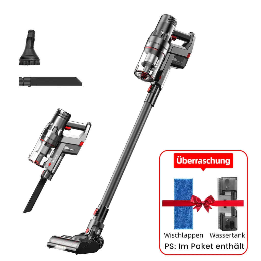 Proscenic P11 Akku Staubsauger Mit Wischfunktion, Kabelloser Staubsauger, 30,000 Pa Starke Saugleistung, Betriebsdauer Bis Zu 50 Min, Auto-Modus 1 Proscenic P11 Akku Staubsauger Mit Wischfunktion, Kabelloser Staubsauger, 30,000 Pa Starke Saugleistung, Betriebsdauer Bis Zu 50 Min, Auto-Modus