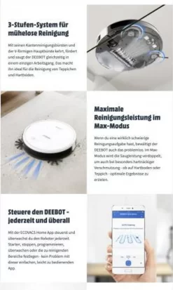 Ecovacs Deebot 605 Robotersauger Weiß -Philips Haushaltsgeräte Verkaufsgeschäft a461f7013fa8537c34464913c6bb2333