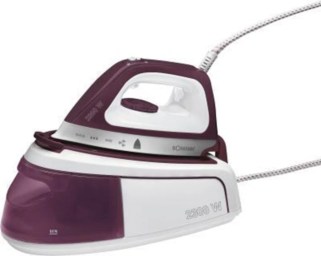 Bomann DBS 6034 CB Dampfbügelstation, Superglide-Keramiksohle, 3,5 Bar Dampfdruck, Elektronisches Anti-Tropf-System, 2300W, Weiß-flieder 13 Bomann DBS 6034 CB Dampfbügelstation, Superglide-Keramiksohle, 3,5 Bar Dampfdruck, Elektronisches Anti-Tropf-System, 2300W, Weiß-flieder – Bild 13