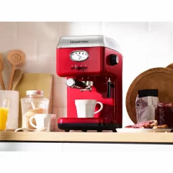Russell Hobbs Espressomaschine Retro Rot Siebträger (15 Bar, 2 Tassen-Einsätze, 1,1l Abnehmbarer Wassertank, Dampf-Milchschaumdüse, Portionierlöffel Mit Tamper) Kaffeemaschine -Philips Haushaltsgeräte Verkaufsgeschäft af29eafb4e15e0afe1a3f013cde78695