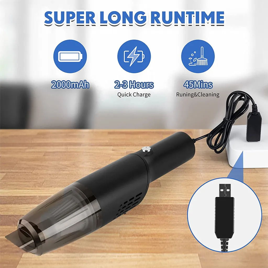 Mini-Staubsauger, Kabelloser Handstaubsauger, 10000 Pa Starke Saugkraft, Tragbarer Auto-Staubsauger, Wiederaufladbar Für Zuhause/Auto/Büro, Nebelblau ,Black 6 Mini-Staubsauger, Kabelloser Handstaubsauger, 10000 Pa Starke Saugkraft, Tragbarer Auto-Staubsauger, Wiederaufladbar Für Zuhause/Auto/Büro, Nebelblau ,Black – Bild 6