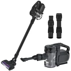 Juskys 2in1 Handstaubsauger & Akku Staubsauger - Beutellos & Kabellos – Bis 55 Min Laufzeit - Lithium-Ionen Akku, Wandhalterung & Ladestation – Schwarz