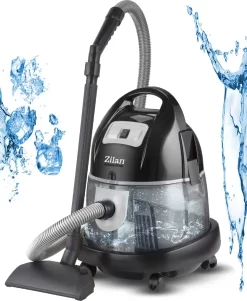 Zilan Staubsauger Mit Wasserfilter | Wasserstaubsauger | Nass Und Trocken | Boden Staubsauger | 8 LIter | 2.000 Watt | Beutellos | Grau